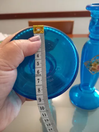 Coppia Portacandele Vintage Turchese