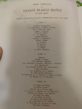 Obras completas de Vicente Blasco Ibánez.