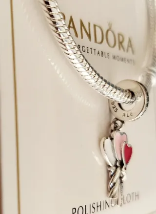 Charm Colgante Corazones Globos Feliz Cumpleaños