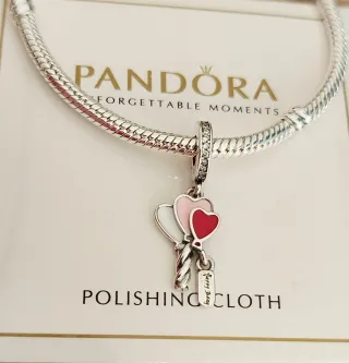 Charm Colgante Corazones Globos Feliz Cumpleaños