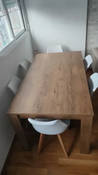 6 Sillas Nórdicas Blancas y Beige