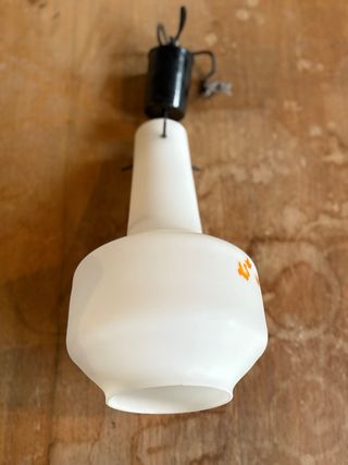 Lampadario vetro opalino bianco vintage