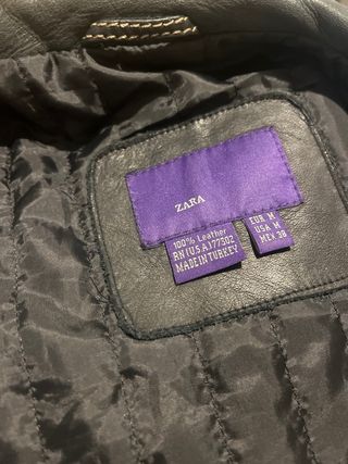 Chaqueta Piel Zara Mujer Talla M.