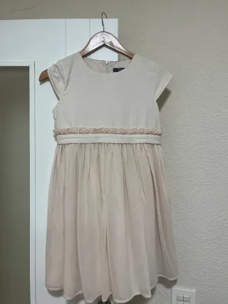Vestido elegante niña beige/rosa. Talla 13-14 años