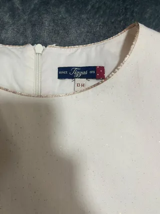 Vestido elegante niña beige/rosa. Talla 13-14 años