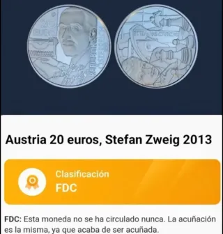 Austria 20€ Stefan Zweig 2013 Proof
