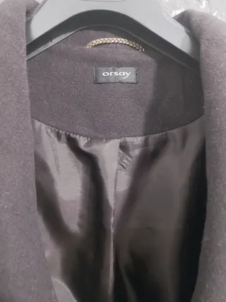 Abrigo largo lana con solapa grande, t. 40/42