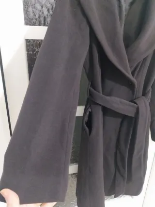 Abrigo largo lana con solapa grande, t. 40/42