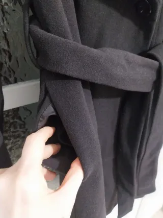 Abrigo largo lana con solapa grande, t. 40/42