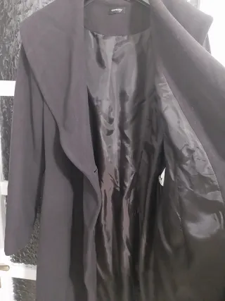 Abrigo largo lana con solapa grande, t. 40/42