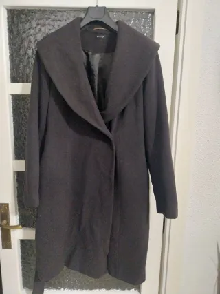 Abrigo largo lana con solapa grande, t. 40/42