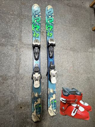 Esquís infantiles K2 Indy 112 cm, botas Head 21,5