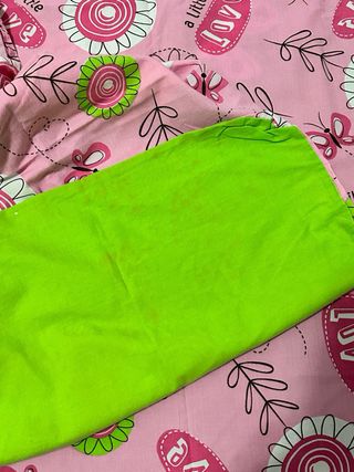 Funda nórdica Piolín verde y rosa