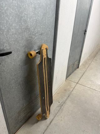 Longboard con diseño de palmeras