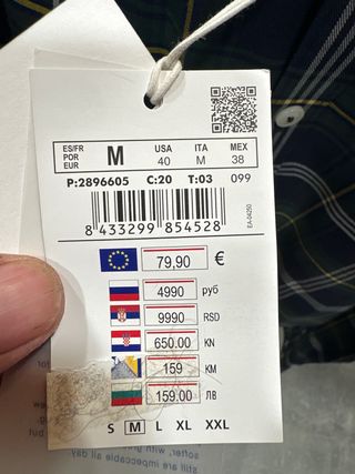 Camisa Pedro del Hierro Talla M Tartán