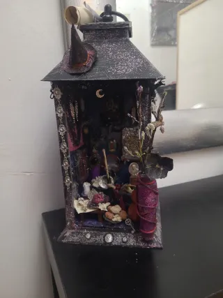 Linterna Decorativa Artesanal Bruja