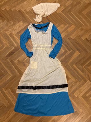 Disfraz vestido azul con delantal