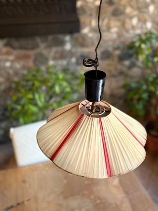 Lampada a fiore vintage beige e rossa