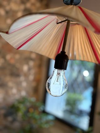 Lampada a fiore vintage beige e rossa