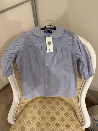 Bata escolar niño/a rayas azules T. 1-2