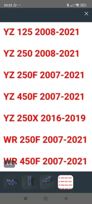 Guía Cadena Yamaha YZ Azul