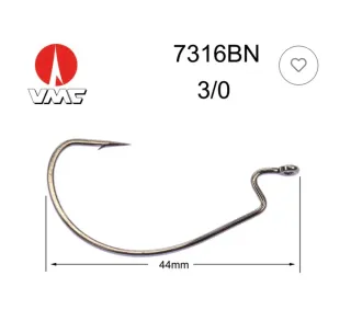 Anzuelos Texas para pesca del blass y plomito bala