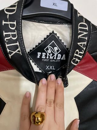 Chaqueta vintage Cuero Estilo Motera Talla L- XL