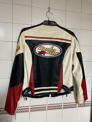 Chaqueta vintage Cuero Estilo Motera Talla L- XL