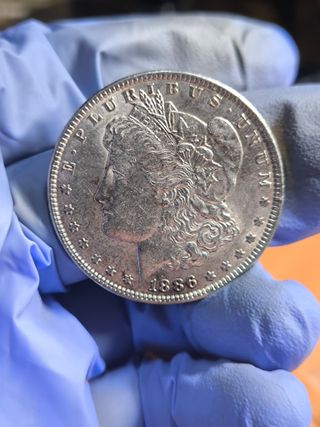 Moneda 1 Dólar Morgan Plata 1886 Pensilvania