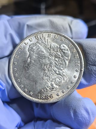 Moneda 1 Dólar Morgan Plata 1886 Pensilvania
