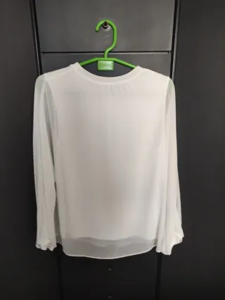 Blusa Zara Blanca Manga Larga