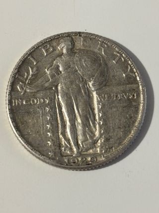 Moneda 1/4 Dólar SLQ 1929 Plata