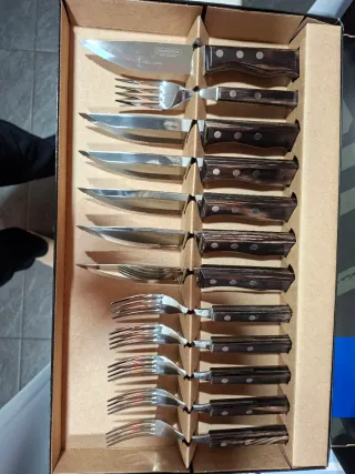 Juego Cubiertos Churrasco Tramontina Madera