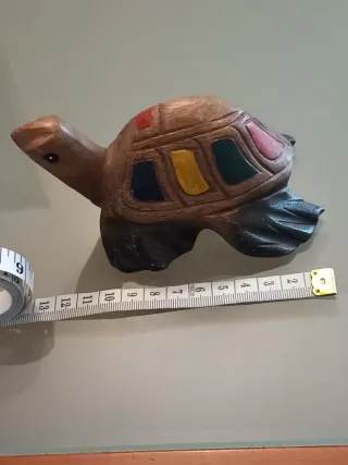 Tartaruga Kenyota legno scolpito dipinto