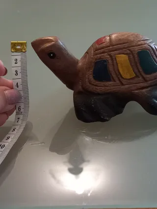 Tartaruga Kenyota legno scolpito dipinto