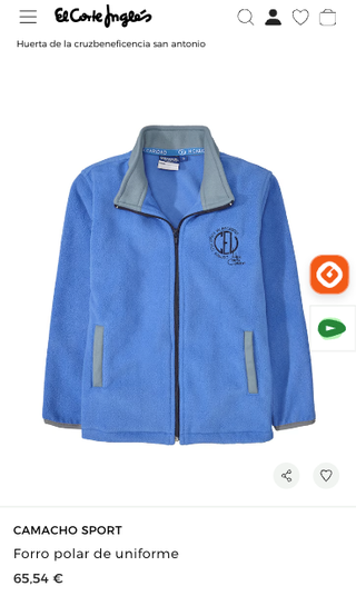 Forro polar invierno uniforme colegio (Talla 18)