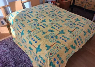 Funda edredon + 2 fundas almohadas azul/amarillo