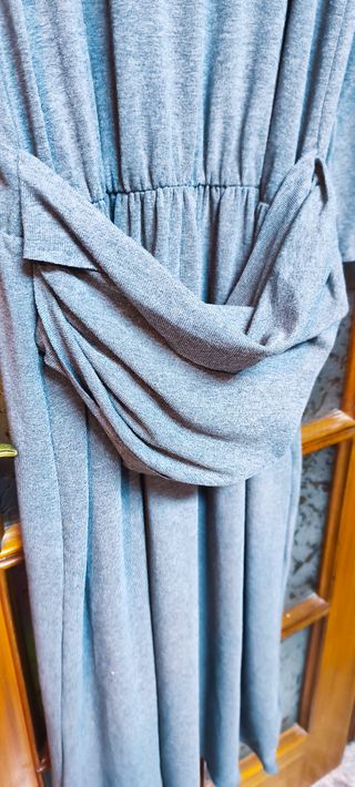 Vestido largo Zara gris talla M