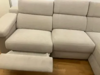 Chaiselongue beige tela