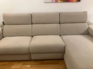 Chaiselongue beige tela