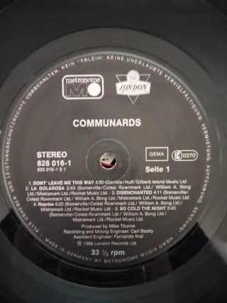 Vinilo LP Communards