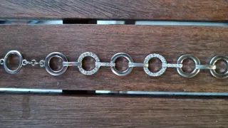 Pulsera de plata con eslabones y circonitas