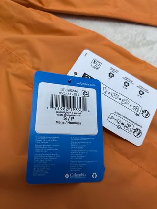 Impermeable Columbia Talla S Naranja