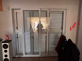 Puerta corredera aluminio blanco 219x205