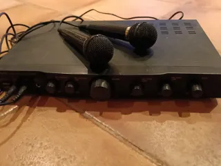 Equipo amplificador de Karaoke con 2 Micrófonos