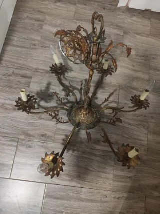 Lámpara araña bronce vintage