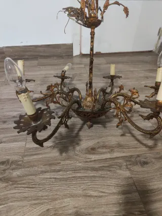 Lámpara araña bronce vintage