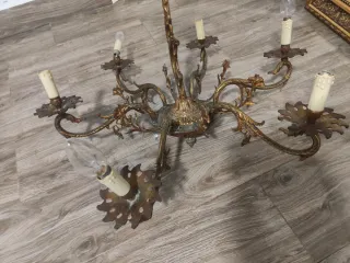 Lámpara araña bronce vintage