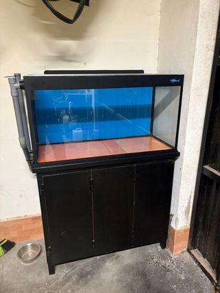 Acuario con mueble negro