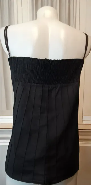 Top H&M Negro Gasa Elástica Talla 46